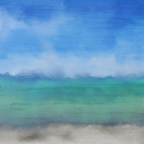Sky Meets Sea Gold Ornate Wood Framed Art Print with Double Matting by Kimberly, Allen
