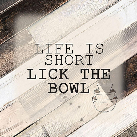 Lick The Bowl Black Modern Wood Framed Art Print with Double Matting by Kimberly, Allen