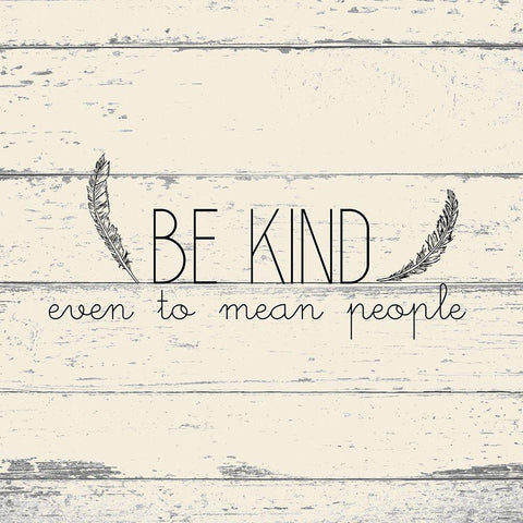 Be Kind Black Modern Wood Framed Art Print with Double Matting by Kimberly, Allen