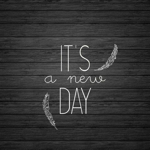 Its a New Day Black Modern Wood Framed Art Print with Double Matting by Kimberly, Allen