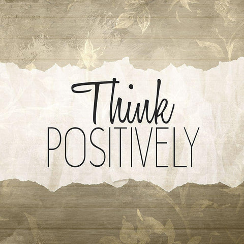 Think Positively Black Ornate Wood Framed Art Print with Double Matting by Kimberly, Allen