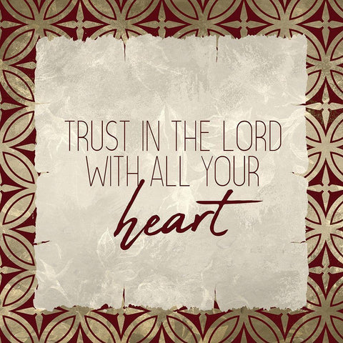 Trust God 2 Gold Ornate Wood Framed Art Print with Double Matting by Kimberly, Allen