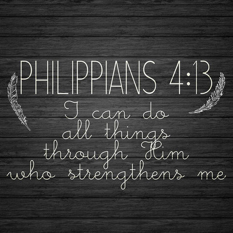 Philippians 4 13 Black Ornate Wood Framed Art Print with Double Matting by Kimberly, Allen