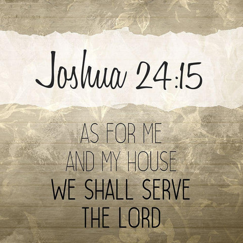 Joshua 24 15 Cream White Modern Wood Framed Art Print by Kimberly, Allen