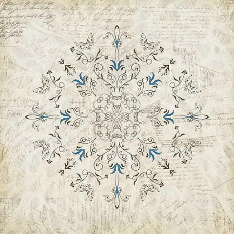 Flourish 1 White Modern Wood Framed Art Print with Double Matting by Allen, Kimberly