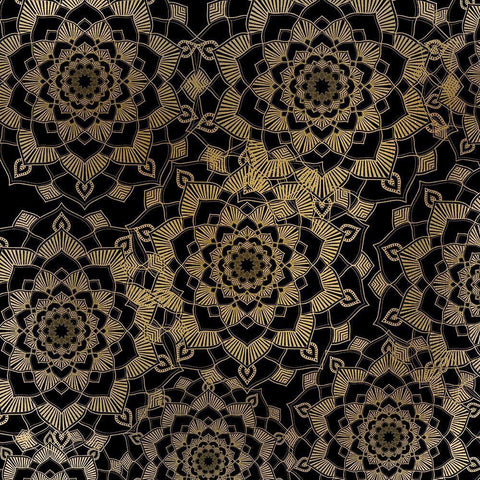 Mandala Gold 2 Gold Ornate Wood Framed Art Print with Double Matting by Kimberly, Allen