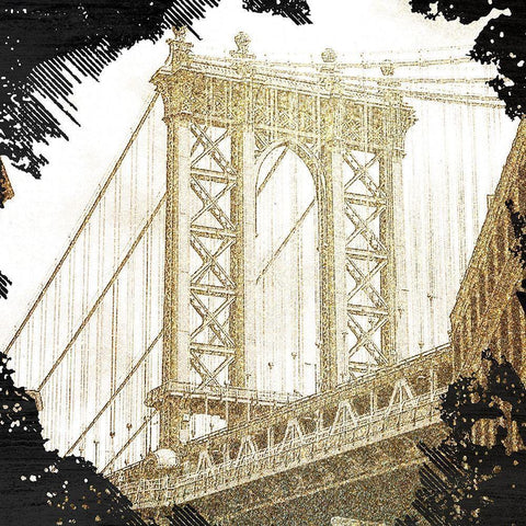 The Big Apple 6 Gold Ornate Wood Framed Art Print with Double Matting by Kimberly, Allen