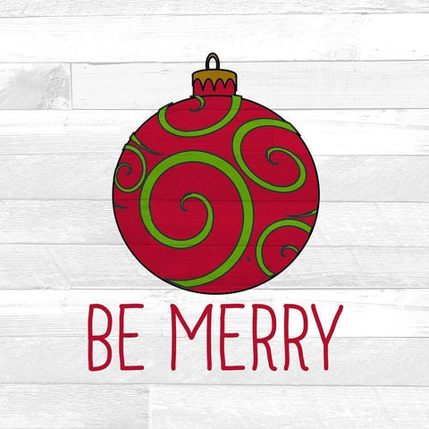 Be Merry Black Ornate Wood Framed Art Print with Double Matting by Kimberly, Allen