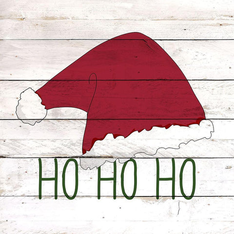 HO HO HO Black Modern Wood Framed Art Print by Kimberly, Allen
