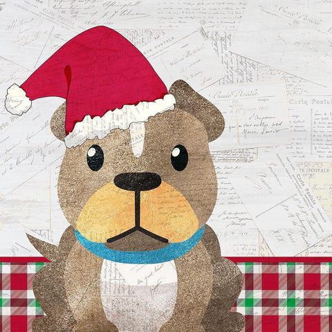 Christmas Woof 1 Black Modern Wood Framed Art Print with Double Matting by Kimberly, Allen