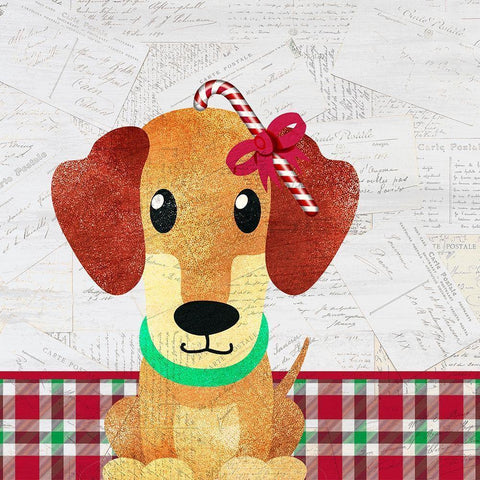 Christmas Woof 3 Black Modern Wood Framed Art Print by Kimberly, Allen