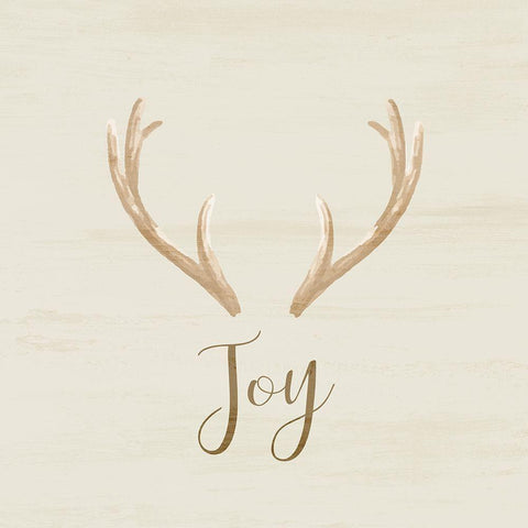Joy Antler Black Modern Wood Framed Art Print by Kimberly, Allen