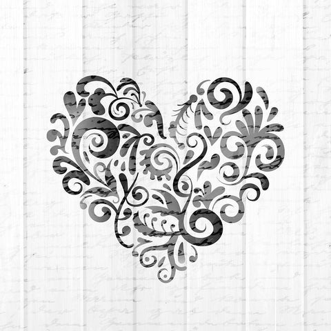 Our Love 3 Black Ornate Wood Framed Art Print with Double Matting by Kimberly, Allen