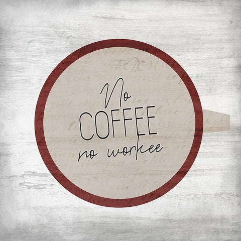 Coffee 3 White Modern Wood Framed Art Print by Kimberly, Allen