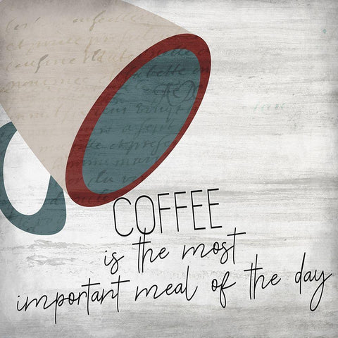 Coffee 4 White Modern Wood Framed Art Print with Double Matting by Kimberly, Allen