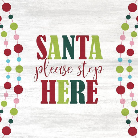 Santa Please White Modern Wood Framed Art Print by Kimberly, Allen
