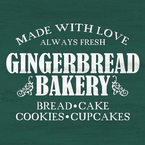 Gingerbread Bakery Black Modern Wood Framed Art Print by Kimberly, Allen