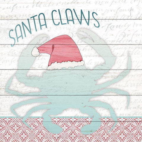 Santa Claws Gold Ornate Wood Framed Art Print with Double Matting by Kimberly, Allen