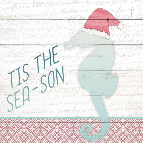 Tis the Sea-Son Black Modern Wood Framed Art Print with Double Matting by Kimberly, Allen