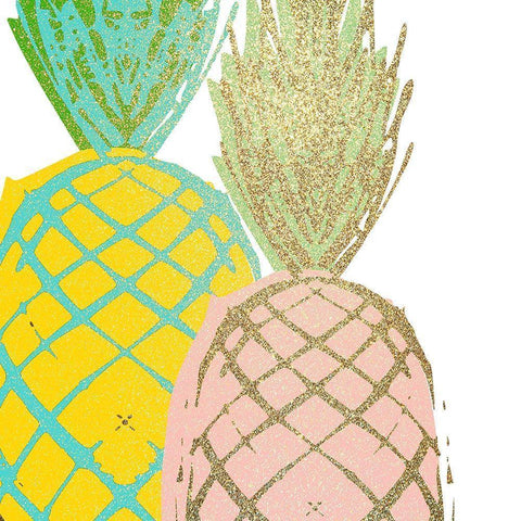 Pineapple Bright 1 Black Modern Wood Framed Art Print by Kimberly, Allen