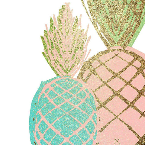 Pineapple Bright 2 White Modern Wood Framed Art Print with Double Matting by Kimberly, Allen