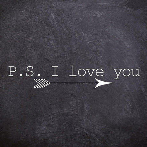 PS I Love You Black Ornate Wood Framed Art Print with Double Matting by Kimberly, Allen