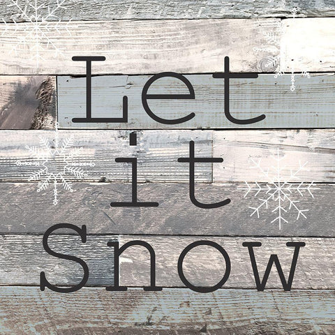 Let it Snow Black Modern Wood Framed Art Print by Kimberly, Allen
