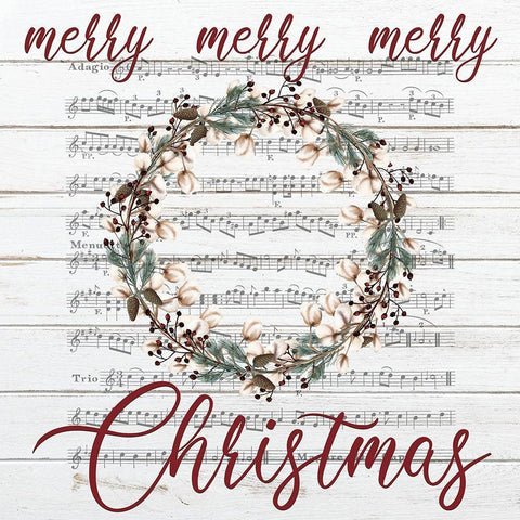 Merry Merry Merry White Modern Wood Framed Art Print with Double Matting by Kimberly, Allen