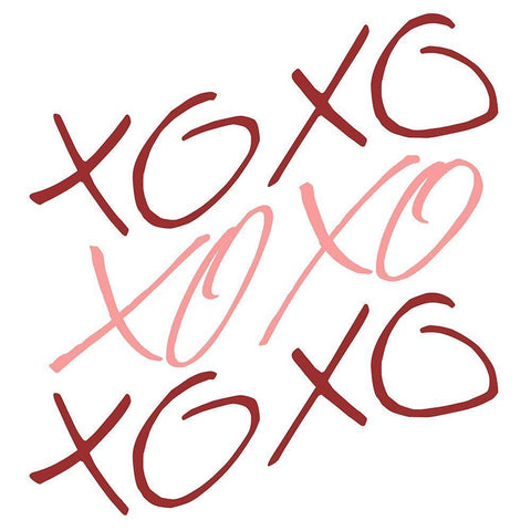 XOXO 1 White Modern Wood Framed Art Print with Double Matting by Kimberly, Allen