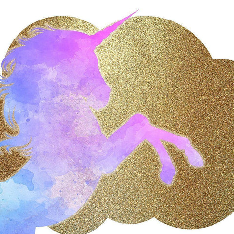 Little Unicorn 1 White Modern Wood Framed Art Print by Kimberly, Allen