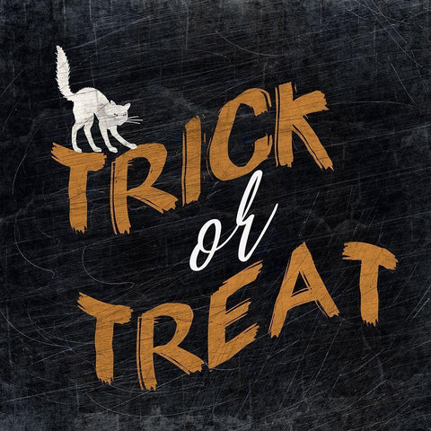 Trick or Treat Black Ornate Wood Framed Art Print with Double Matting by Kimberly, Allen