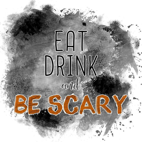 Eat Drink Black Ornate Wood Framed Art Print with Double Matting by Kimberly, Allen