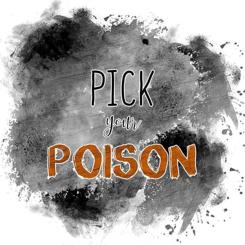 Pick your Poison White Modern Wood Framed Art Print by Kimberly, Allen