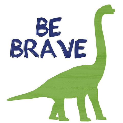 Brave Dino 1 Black Ornate Wood Framed Art Print with Double Matting by Kimberly, Allen