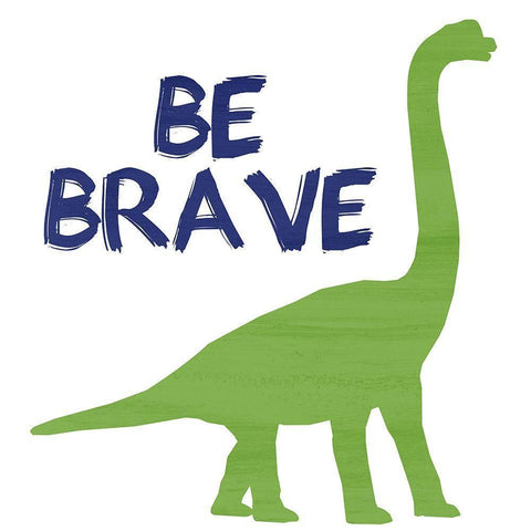 Brave Dino 1 Black Modern Wood Framed Art Print with Double Matting by Kimberly, Allen