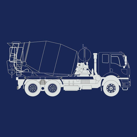 Trucks Trucks 1 White Modern Wood Framed Art Print with Double Matting by Kimberly, Allen