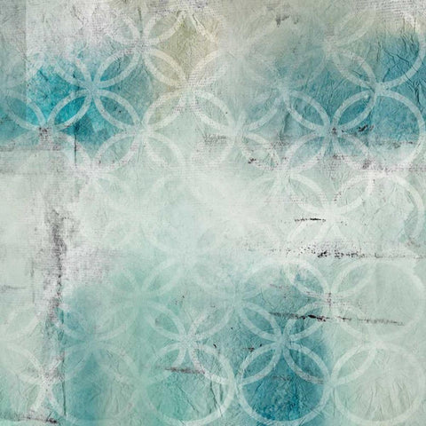Teal Geo 2 Black Modern Wood Framed Art Print with Double Matting by Allen, Kimberly