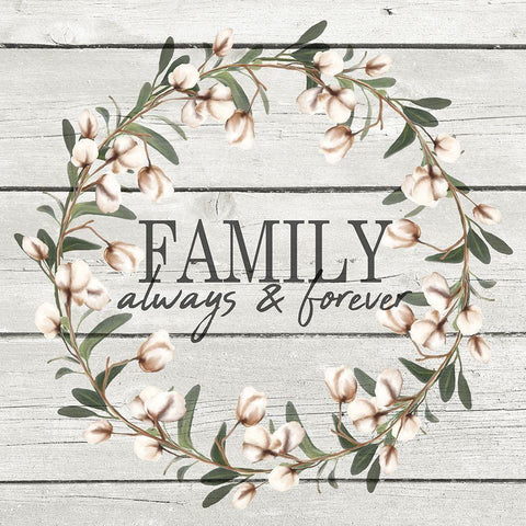 Family Always and Forever White Modern Wood Framed Art Print with Double Matting by Kimberly, Allen