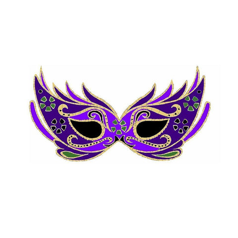 Mardi Gras 2 White Modern Wood Framed Art Print with Double Matting by Kimberly, Allen