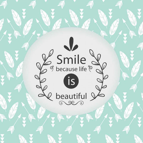 Smile Because White Modern Wood Framed Art Print by Allen, Kimberly