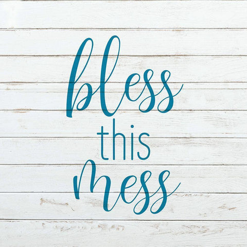Bless This Mess Black Modern Wood Framed Art Print by Kimberly, Allen