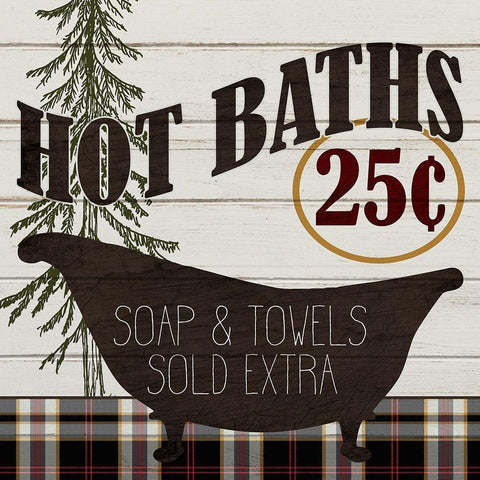 Hot Baths Black Ornate Wood Framed Art Print with Double Matting by Kimberly, Allen