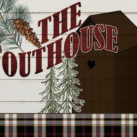 The Outhouse White Modern Wood Framed Art Print by Kimberly, Allen