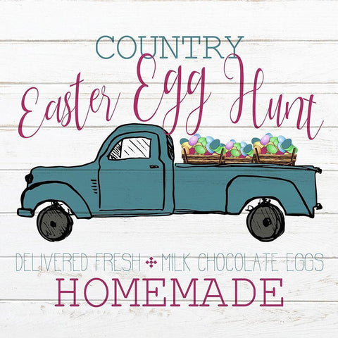 Country Egg Hunt Black Ornate Wood Framed Art Print with Double Matting by Kimberly, Allen