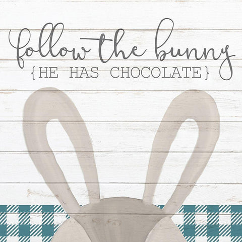 Follow the Bunny Black Ornate Wood Framed Art Print with Double Matting by Kimberly, Allen