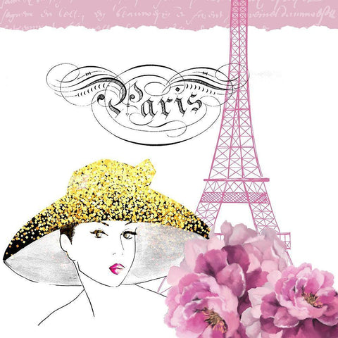 Paris Scents 9 White Modern Wood Framed Art Print with Double Matting by Kimberly, Allen