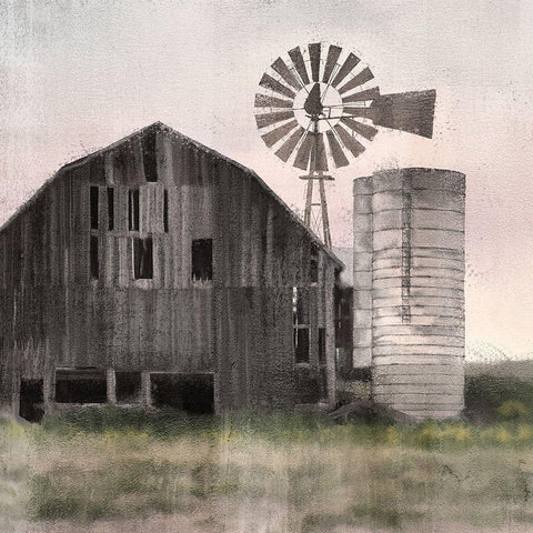 Aged White Modern Wood Framed Art Print with Double Matting by Kimberly, Allen