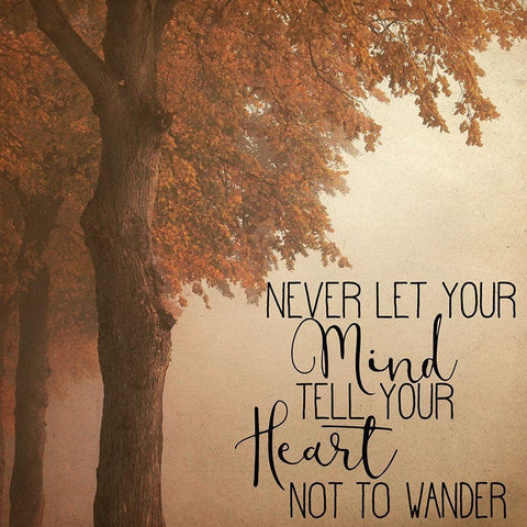 Never Let your Mind Black Modern Wood Framed Art Print with Double Matting by Kimberly, Allen
