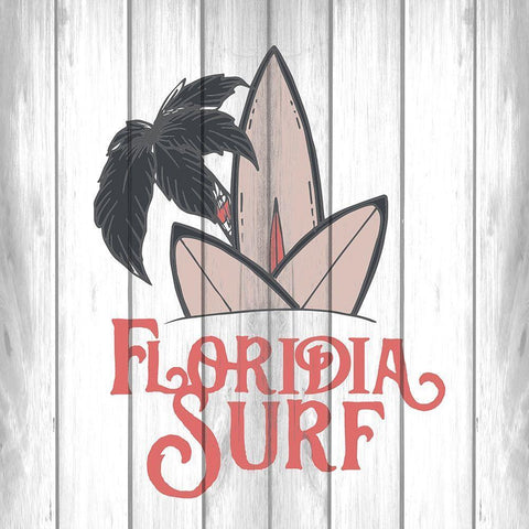 Floridia Surf White Modern Wood Framed Art Print with Double Matting by Kimberly, Allen