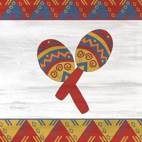 Fiesta 3 White Modern Wood Framed Art Print with Double Matting by Kimberly, Allen